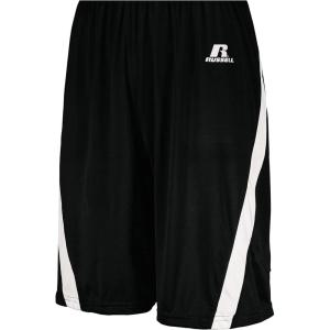 Russell Athletic Men’s Athletic Cut Basketball Shorts(Black/White)