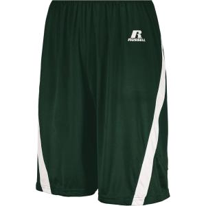 Russell Athletic Men’s Athletic Cut Basketball Shorts(Dark Green/White)