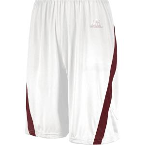 Russell Athletic Men’s Athletic Cut Basketball Shorts(White/Cardinal)