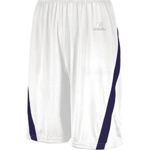 Russell Athletic Men’s Athletic Cut Basketball Shorts(White/Purple)