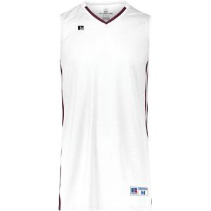 Russell Athletic Men’s Legacy Basketball Jersey(White/Maroon)