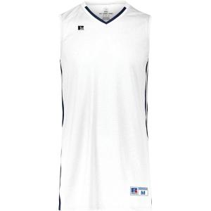 Russell Athletic Men’s Legacy Basketball Jersey(White/Navy)