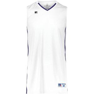 Russell Athletic Men’s Legacy Basketball Jersey(White/Purple)