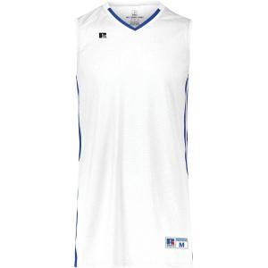 Russell Athletic Men’s Legacy Basketball Jersey(White/Royal)