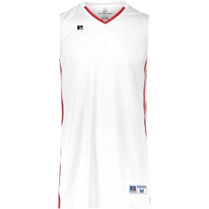 Russell Athletic Men’s Legacy Basketball Jersey(White/True Red)