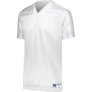 Russell Athletic Solid Flag Premium Mesh Football Jersey for Women – for Team and Personal Use(White)