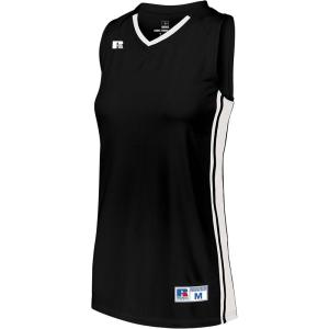 Russell Athletic Women’s Ladies Legacy Basketball Jersey(Black/White)