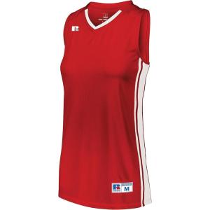 Russell Athletic Women’s Ladies Legacy Basketball Jersey(True Red/White)