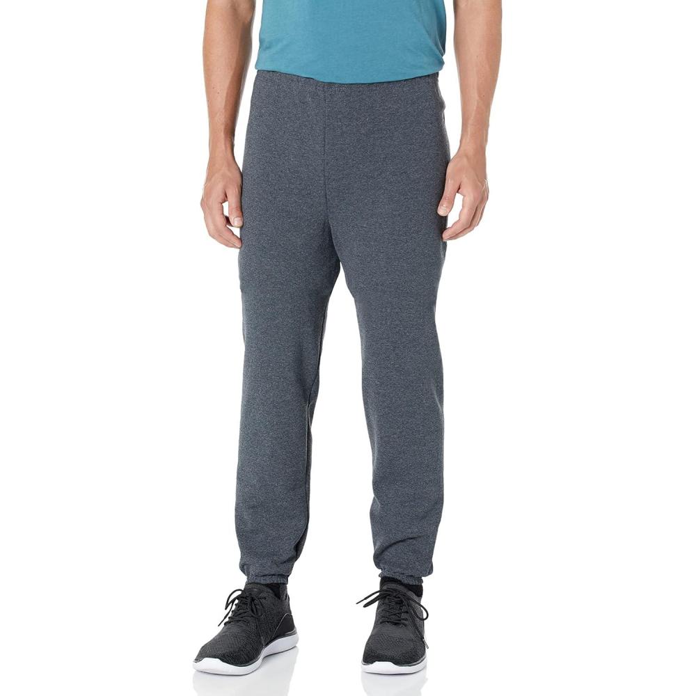 imageJerzees Mens NuBlend Fleece Joggers with Pockets Relaxed Fit Cotton BlendBlack Heather
