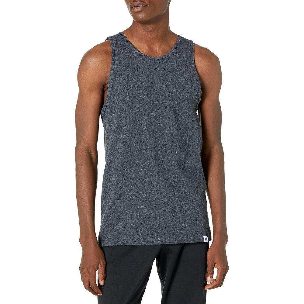 imageRussell Athletic Mens DriPower Cotton Blend Tees ampamp Tanks Moisture Wicking Odor Protection UPF 30 Sizes S4xBlack Heather