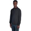 Jerzees Men’s Long Sleeve Polo Shirts, Cotton Blend, Two Button Closure, Regular Fit, Sizes S-2x(Black – Spotshield)
