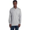 Jerzees Men’s Long Sleeve Polo Shirts, Cotton Blend, Two Button Closure, Regular Fit, Sizes S-2x(Oxford)
