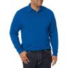 Jerzees Men’s Long Sleeve Polo Shirts, Cotton Blend, Two Button Closure, Regular Fit, Sizes S-2x(Royal – Spotshield)