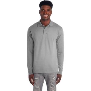 Jerzees Men’s Long Sleeve Polo Shirts, Cotton Blend, Two Button Closure, Regular Fit, Sizes S-2x(Oxford – Dri-power)