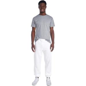 Jerzees Mens NuBlend Fleece Joggers with Pockets, Relaxed Fit, Cotton Blend(White)