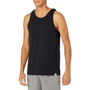 Russell Athletic Mens Dri-Power Cotton Blend Tees & Tanks, Moisture Wicking, Odor Protection, UPF 30+, Sizes S-4x(Black)