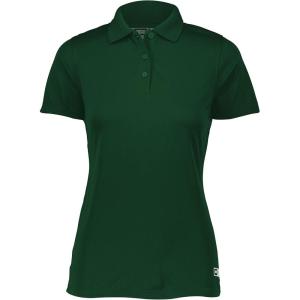 Russell Athletic Women’s Essential Polo Shirt, Moisture-Wicking, UPF 30+ Protection(Dark Green)