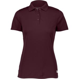 Russell Athletic Women’s Essential Polo Shirt, Moisture-Wicking, UPF 30+ Protection(Maroon)