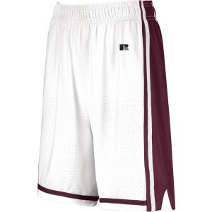 Russell Athletic Women’s Ladies Legacy Basketball Shorts(White/Maroon)
