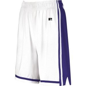 Russell Athletic Women’s Ladies Legacy Basketball Shorts(White/Purple)