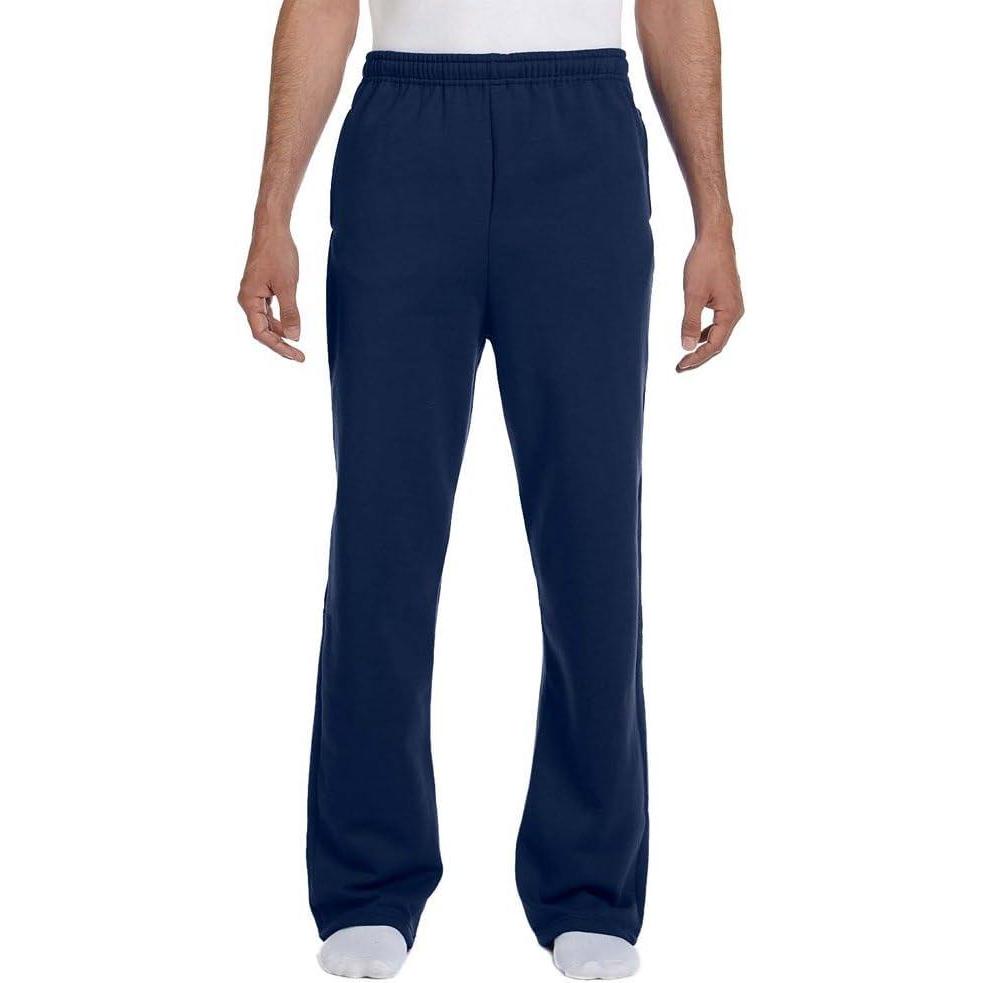 imageJerzees Mens NuBlend Fleece Open Bottom Sweatpants with Pockets Relaxed Fit Cotton BlendJ Navy