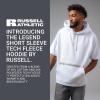 Russell Athletic Legend Tech Fleece Hoodie – Warm, Breathable Cage Jacket with Pocket – Outdoor & Everyday Comfort!(White/Grid Iron Silver)