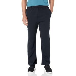 Jerzees Men’s NuBlend Fleece Open Bottom Sweatpants with Pockets, Relaxed Fit, Cotton Blend(Black)