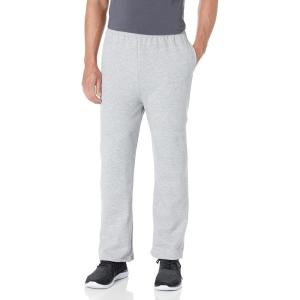 Jerzees Men’s NuBlend Fleece Open Bottom Sweatpants with Pockets, Relaxed Fit, Cotton Blend(Heather Grey)