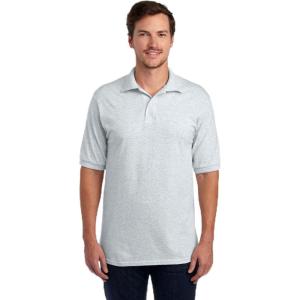 Jerzees Men’s Short Sleeve Polo Shirts, Cotton Blend, Two Button Closure, Regular Fit, Sizes S-5x(Ash – Dri-power)