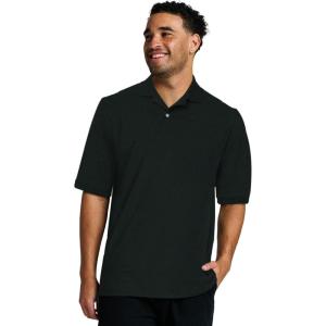 Jerzees Men’s Short Sleeve Polo Shirts, Cotton Blend, Two Button Closure, Regular Fit, Sizes S-5x(Black – Dri-power)