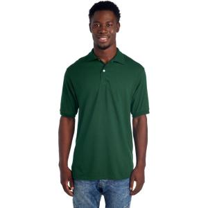 Jerzees Men’s Short Sleeve Polo Shirts, Cotton Blend, Two Button Closure, Regular Fit, Sizes S-5x(Forest Green – Spotshield)