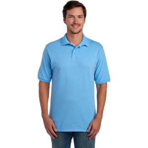 Jerzees Men’s Short Sleeve Polo Shirts, Cotton Blend, Two Button Closure, Regular Fit, Sizes S-5x(Light Blue – Dri-power)