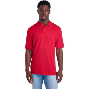 Jerzees Men’s Short Sleeve Polo Shirts, Cotton Blend, Two Button Closure, Regular Fit, Sizes S-5x(True Red – Spotshield)