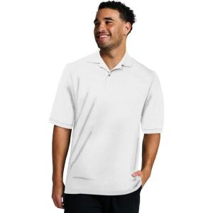 Jerzees Men’s Short Sleeve Polo Shirts, Cotton Blend, Two Button Closure, Regular Fit, Sizes S-5x(White – Dri-power)
