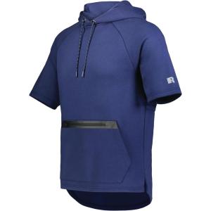 Russell Athletic Legend Tech Fleece Hoodie – Warm, Breathable Cage Jacket with Pocket – Outdoor & Everyday Comfort!(Navy)
