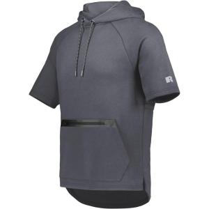 Russell Athletic Legend Tech Fleece Hoodie – Warm, Breathable Cage Jacket with Pocket – Outdoor & Everyday Comfort!(Stealth)