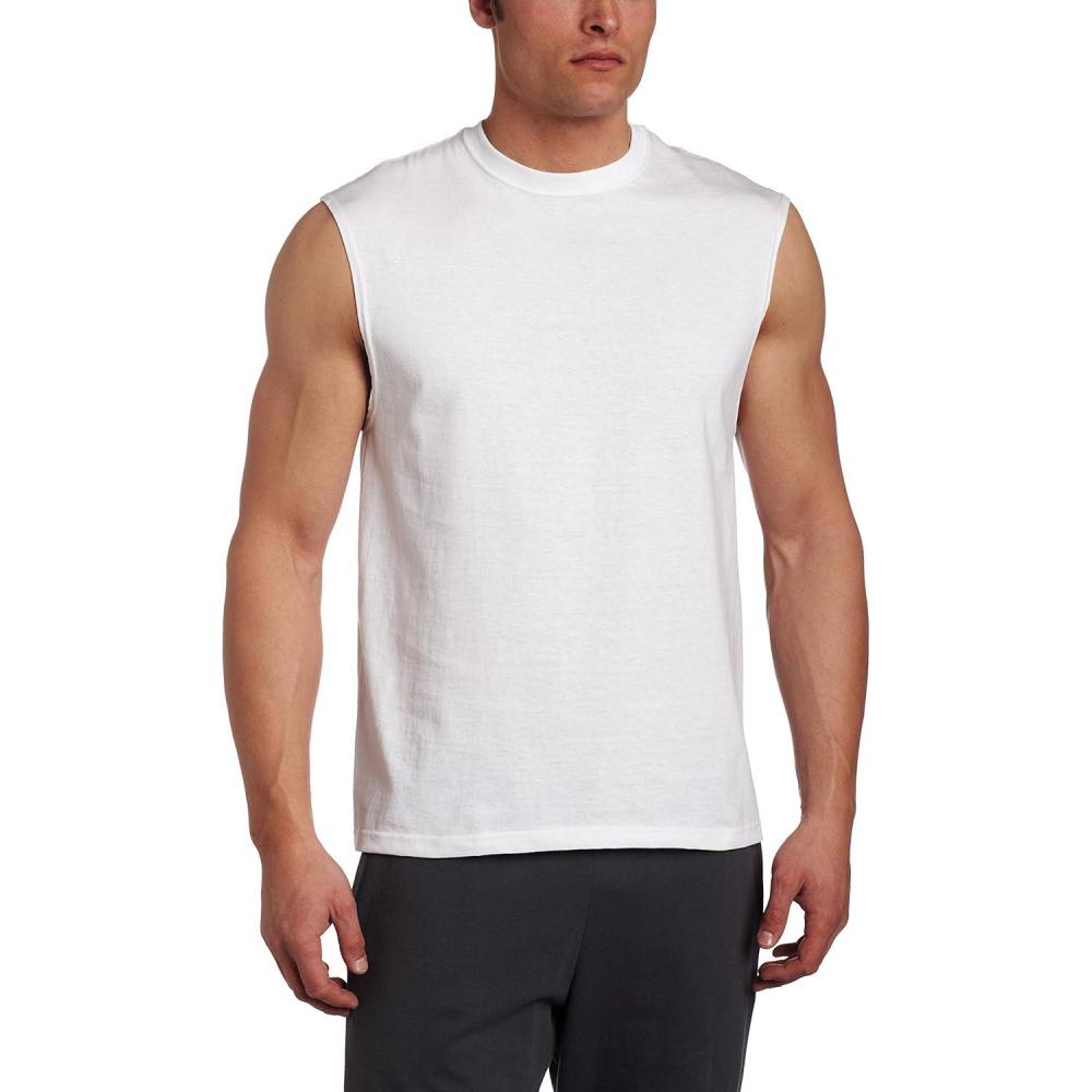 imageRussell Athletic Mens DriPower Cotton Blend Sleeveless Muscle Shirts Moisture Wicking Odor Protection UPF 30 Sizes S4XBasic White
