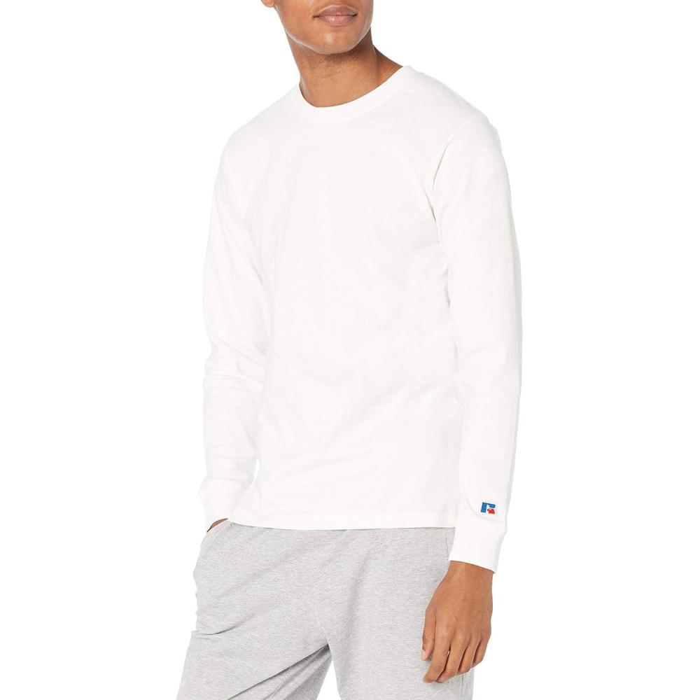 imageRussell Athletic Mens Soft 100 Cotton Midweight Long Sleeve TShirtCardinal