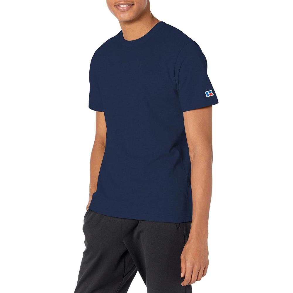 imageRussell Athletic Mens Soft 100 Cotton Midweight TShirtNavy