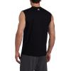 Russell Athletic Men’s Dri-Power Cotton Blend Sleeveless Muscle Shirts, Moisture Wicking Odor Protection UPF 30+, Sizes S-4X(Basic Cotton – Basic Black)