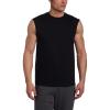 Russell Athletic Men’s Dri-Power Cotton Blend Sleeveless Muscle Shirts, Moisture Wicking Odor Protection UPF 30+, Sizes S-4X(Basic Cotton – Basic Black)