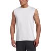 Russell Athletic Men’s Dri-Power Cotton Blend Sleeveless Muscle Shirts, Moisture Wicking Odor Protection UPF 30+, Sizes S-4X(Basic Cotton – Basic White)