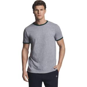 Russell Athletic Men’s Cotton Performance Ringer T-Shirt(Oxford/Dark Green)