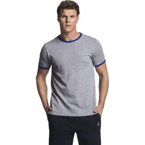 Russell Athletic Men’s Cotton Performance Ringer T-Shirt(Oxford/Royal)