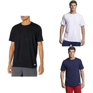 Russell Athletic Men’s Cotton Performance Short Sleeve T-Shirt, 3 Pack: Black/Navy/White, M