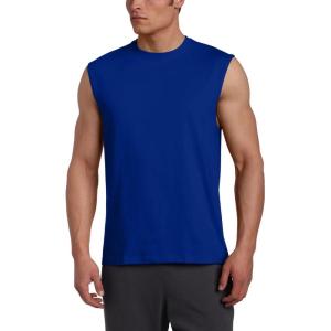 Russell Athletic Men’s Dri-Power Cotton Blend Sleeveless Muscle Shirts, Moisture Wicking Odor Protection UPF 30+, Sizes S-4X(Basic Cotton – Basic Royal)