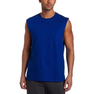Russell Athletic Men’s Dri-Power Cotton Blend Sleeveless Muscle Shirts, Moisture Wicking Odor Protection UPF 30+, Sizes S-4X(Basic Royal)