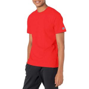 Russell Athletic Men’s Soft 100% Cotton Midweight T-Shirt(Red)