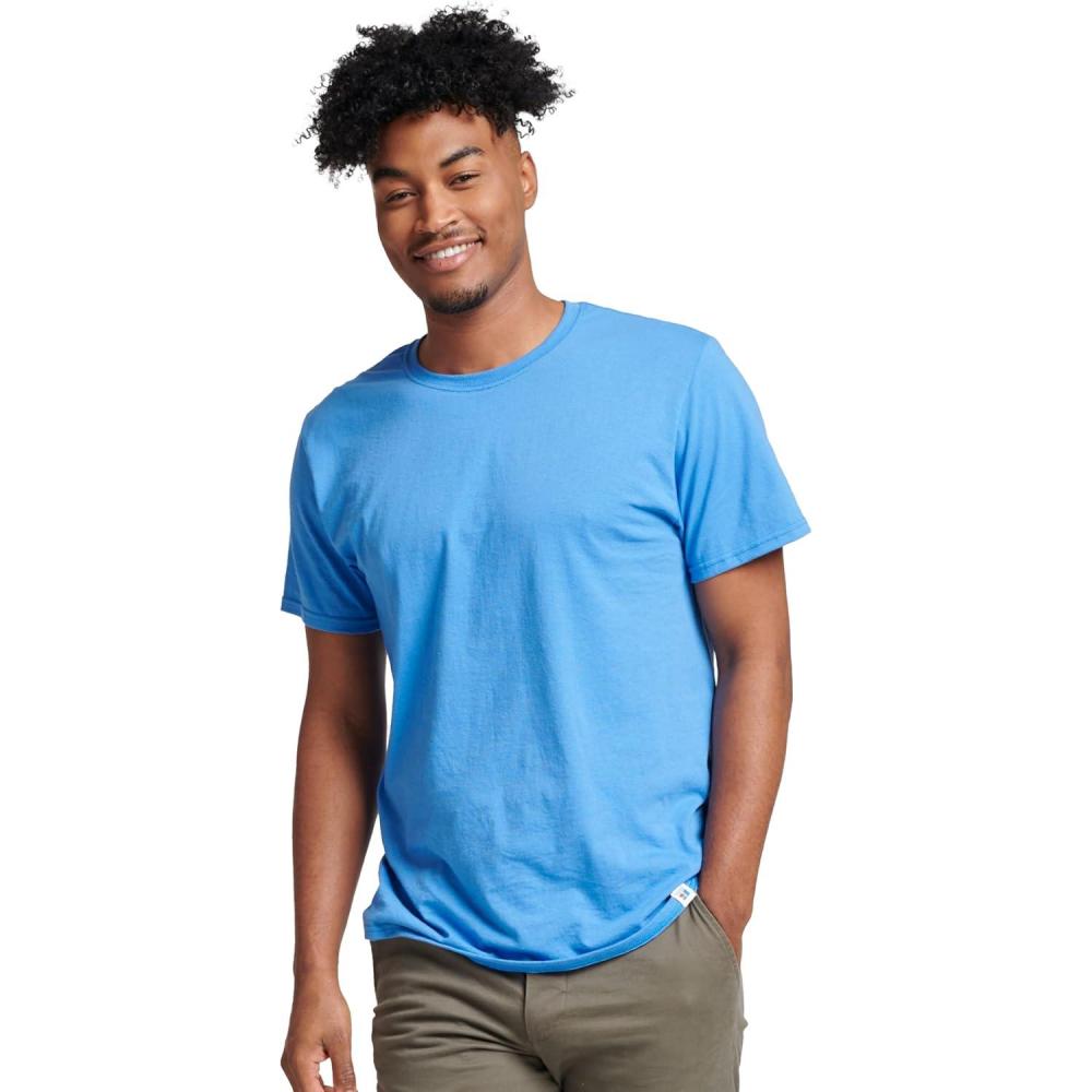 imageRussell Athletic Mens DriPower Cotton Blend Short Sleeve TShirts Moisture Wicking Odor Protection UPF 30 Sizes S4XCollegiate Blue