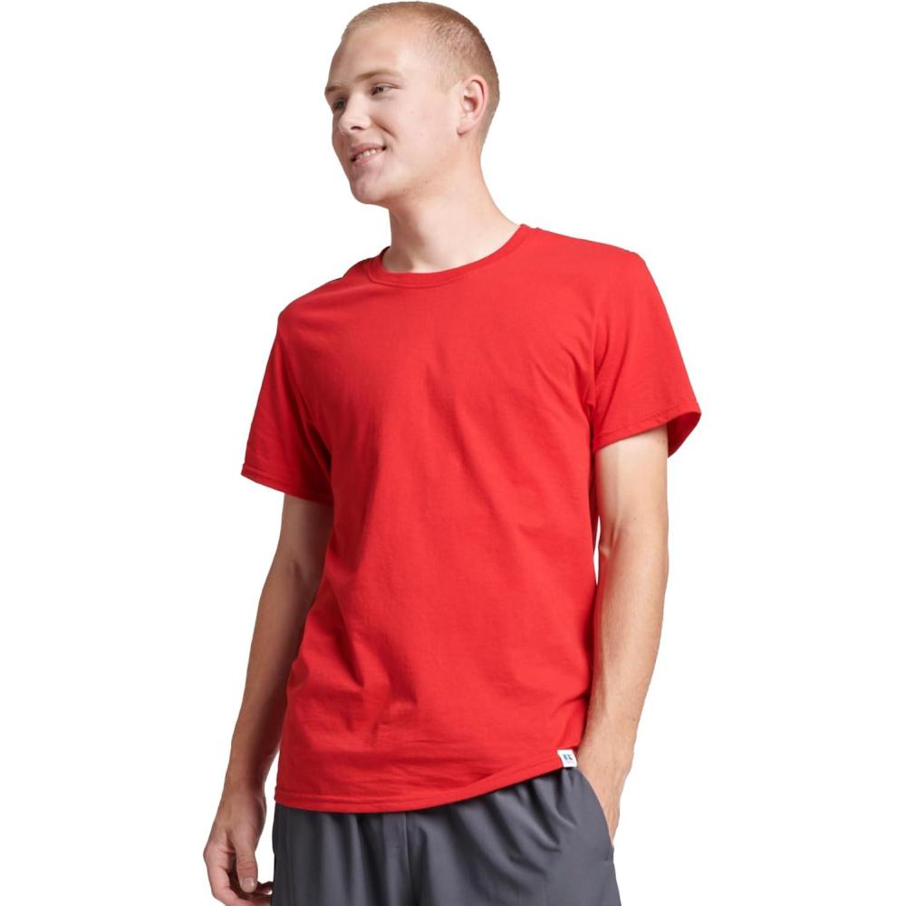 imageRussell Athletic Mens DriPower Cotton Blend Short Sleeve TShirts Moisture Wicking Odor Protection UPF 30 Sizes S4XTrue Red